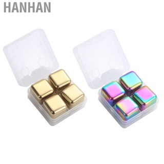 Hanhan Reusable Ice Cubes  Minimalist Durable Stainless Steel Stones with Tong for