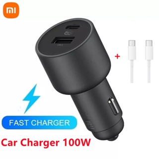 ของแท้ Xiaomi อะแดปเตอร์ที่ชาร์จในรถยนต์ 100W 5V 3A Dual USB ชาร์จเร็ว QC สําหรับ iPhone Samsung Huawei Xiaomi 10 สมาร์ทโฟน