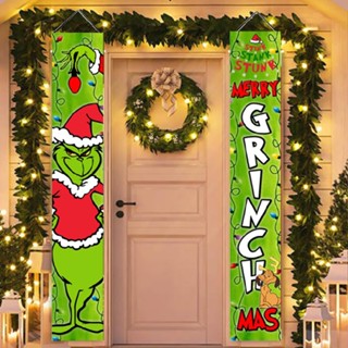 Christmas Banner Decoration Merry Christmas Porch Sign Door Banner Hanging Decor