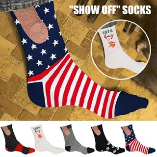 Funny Pattern Casual Socks Cotton Show Off Socks for Men Women Novelty Gifts