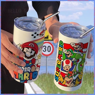 🥤สินค้าแอนิเมชั่น Limited Cartoon Cup🥤กระติกน้ําร้อนสเตนเลส แบบพกพา ลายการ์ตูน Super Mario สําหรับออฟฟิศ