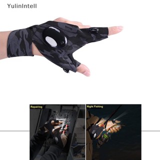 Ylth ถุงมือตกปลา LED พร้อมไฟฉาย แฮนด์ฟรี QDD