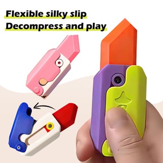 3D แครอท Gravity Knife Fidget Toy พิมพ์เด็กพลาสติกบีบอัดดันบัตรสนุกของเล่นใหม่