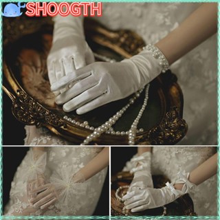 Shoogth ถุงมือลูกไม้ 1 คู่ สําหรับคอสเพลย์ ปาร์ตี้ ชุดเดรส ชุดเจ้าสาว