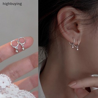 [highbuying] ต่างหูสตั๊ด ลูกปัดกลม ขนาดเล็ก เรียบง่าย บุคลิกภาพ แฟชั่น ของขวัญ สําหรับผู้หญิง สินค้าใหม่