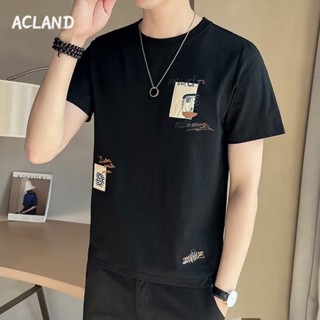 Acland เสื้อยืดผู้ชาย ผู้ชายเสื้อเชิ้ต เสื้อยืด ผ้านุ่ม ใส่สบาย ไม่หด ไม่ต้องรีด MTX2390KHQ 37Z230912