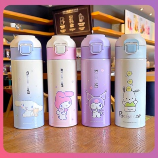 Creative Sanrio ถ้วยฉนวนกันความร้อน 316 สแตนเลส Kawaii Cinnamoroll Kuromi ถ้วยเด็กสาวโดยตรงถ้วยน้ำดื่มนักเรียนโรงเรียนกาต้มน้ำของขวัญ [COD]