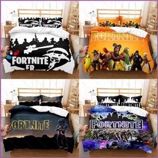 Sq2 FORTNITE 3in1 ชุดเครื่องนอน ผ้าปูที่นอน ผ้าห่ม ผ้านวม บ้าน ห้องนอน ซักทําความสะอาดได้ สะดวกสบาย ชุดหอพัก