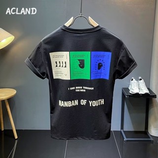 Acland เสื้อยืดผู้ชาย ผู้ชายเสื้อเชิ้ต เสื้อยืด ผ้านุ่ม ใส่สบาย ไม่หด ไม่ต้องรีด MTX2390KFL 37Z230913