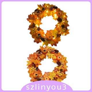 [Szlinyou3] พวงหรีดฟักทอง เก็บเกี่ยว ประตู สําหรับปาร์ตี้ฮาโลวีน บ้านฟาร์ม วันหยุด