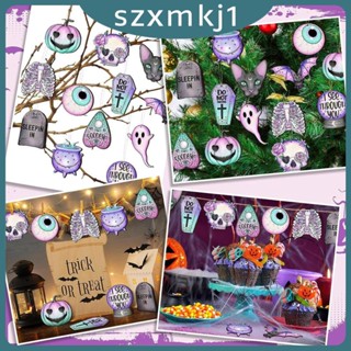 [Szxmkj1] เครื่องประดับไม้แขวน รูปเตาผิง สําหรับปาร์ตี้ฮาโลวีน 36 ชิ้น