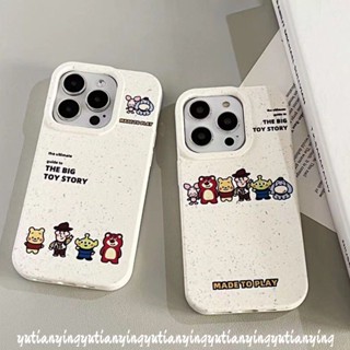 เคสโทรศัพท์มือถือ ลายการ์ตูนหมี สตรอเบอร์รี่ วินนี่ ทอยสตอรี่ เป็นมิตรกับสิ่งแวดล้อม สําหรับ IPhone XR X XS Max 7Plus 7 6S 8 15 6 Plus 11 12 13 15 14 Pro Max SE 2020