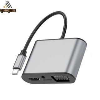 Quu 8 in 1 ฮับ USB3 0 Type-c เป็น VGA PD อเนกประสงค์