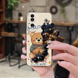 phone case Bear bracelet Phone Case For Huawei Honor70 silicone Waterproof Skin-friendly feel protective case Cartoon