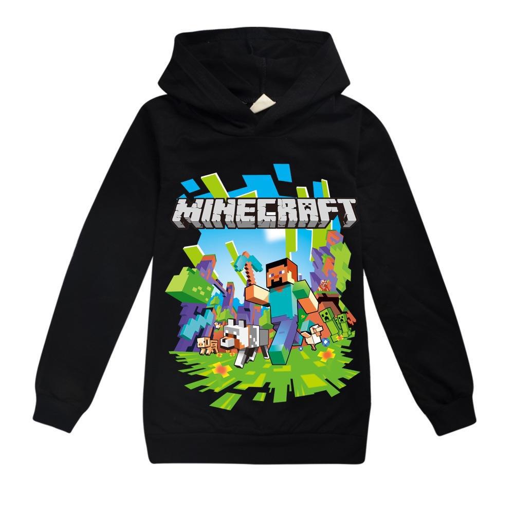 เสื้อกันหนาว มีฮู้ด พิมพ์ลายการ์ตูนเกม Minecraft 3 มิติ สไตล์สตรีท สําหรับเด็กผู้ชาย และเด็กผู้หญิง