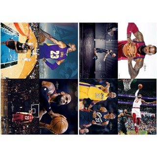 สติกเกอร์โปสเตอร์ ลาย NBA star James HD สวยหรู สําหรับตกแต่งผนัง 8 ชิ้น 1 ชุด