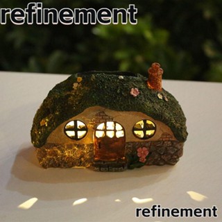 Refinement โคมไฟเรซิ่น รูปปั้นนางฟ้าน่ารัก พลังงานแสงอาทิตย์ กันน้ํา สําหรับตกแต่งสวน สนามหญ้า