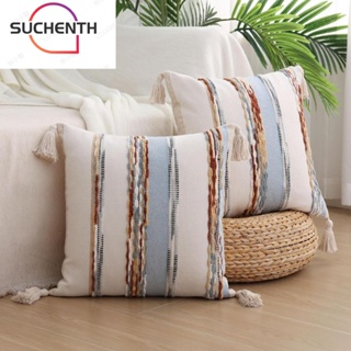 Suchenth ปลอกหมอน ผ้าโพลีเอสเตอร์ ทรงสี่เหลี่ยม สไตล์โบโฮ ขนาด 18x18 นิ้ว สําหรับตกแต่งบ้าน ฟาร์ม ออฟฟิศ 2 ชิ้น