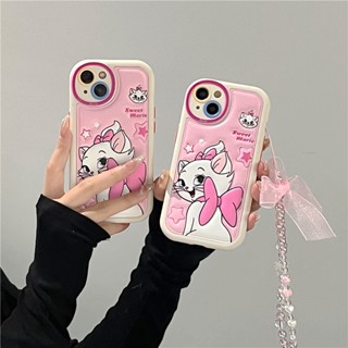 เคสโทรศัพท์มือถือ ซิลิโคน ลายการ์ตูนแมวแมรี่น่ารัก สีชมพู สําหรับ Iphone 11 12 13 14 15PROMAX 14ProMax 13 12ProMax 15Pro 11