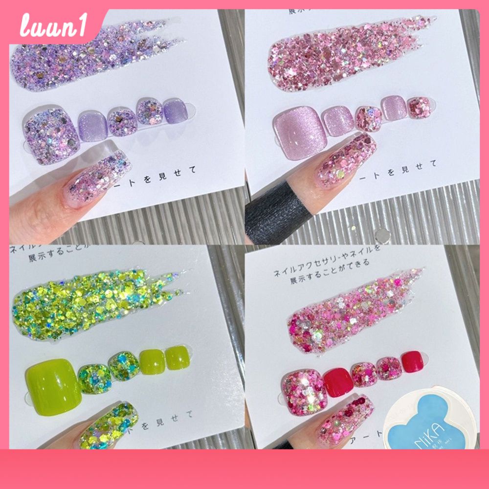 Nika Flash ยาทาเล็บยูวีเจล สีเจลกริตเตอร์ รุ่น ผสมกากเพชรแน่นมากๆ เลเซอร์หักเพชร กาว COD
