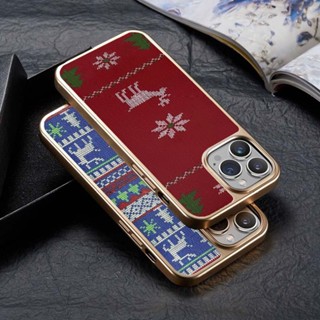 Yjd เคสโทรศัพท์มือถือ ขอบชุบไฟฟ้า กันกระแทก ลายกวางนําโชค สําหรับ iphone 14 Pro Max 13