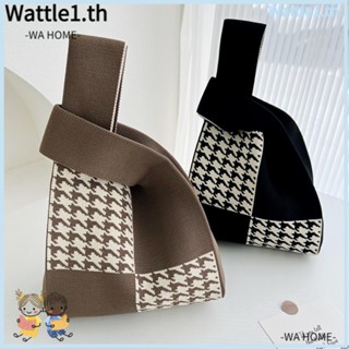 Wttle กระเป๋าถือ กระเป๋าสะพายไหล่ ผ้าถัก ทรงโท้ท ขนาด 20*35 ซม. ลายนกพันตัว สําหรับเด็กผู้หญิง