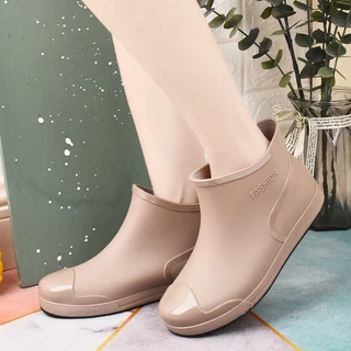 พร้อมส่ง🚚รองเท้าบูทกันฝนผู้หญิง rain boots กันน้ำมัน แฟชั่น กันน้ำ กันลื่น ทำงาน ใส่ได้ทุกโอกาส P-022
