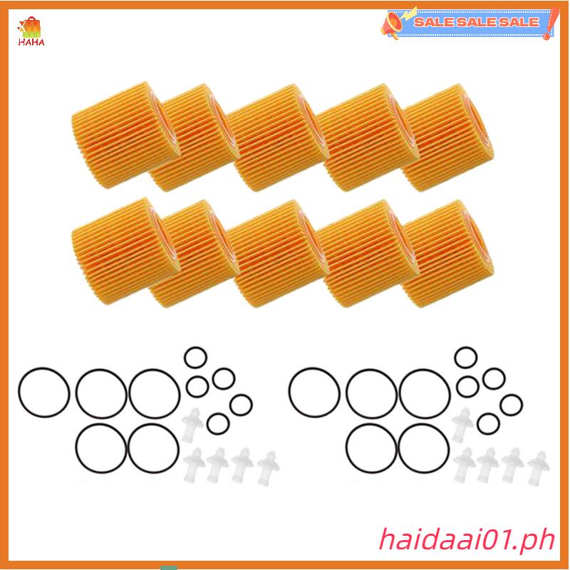 Haidaai01.ph*10 ชิ้นรถเครื่องยนต์กรองน้ํามันสําหรับ Toyota C-HR 2018 2019 2.0L Pontiac Vibe 2009-201