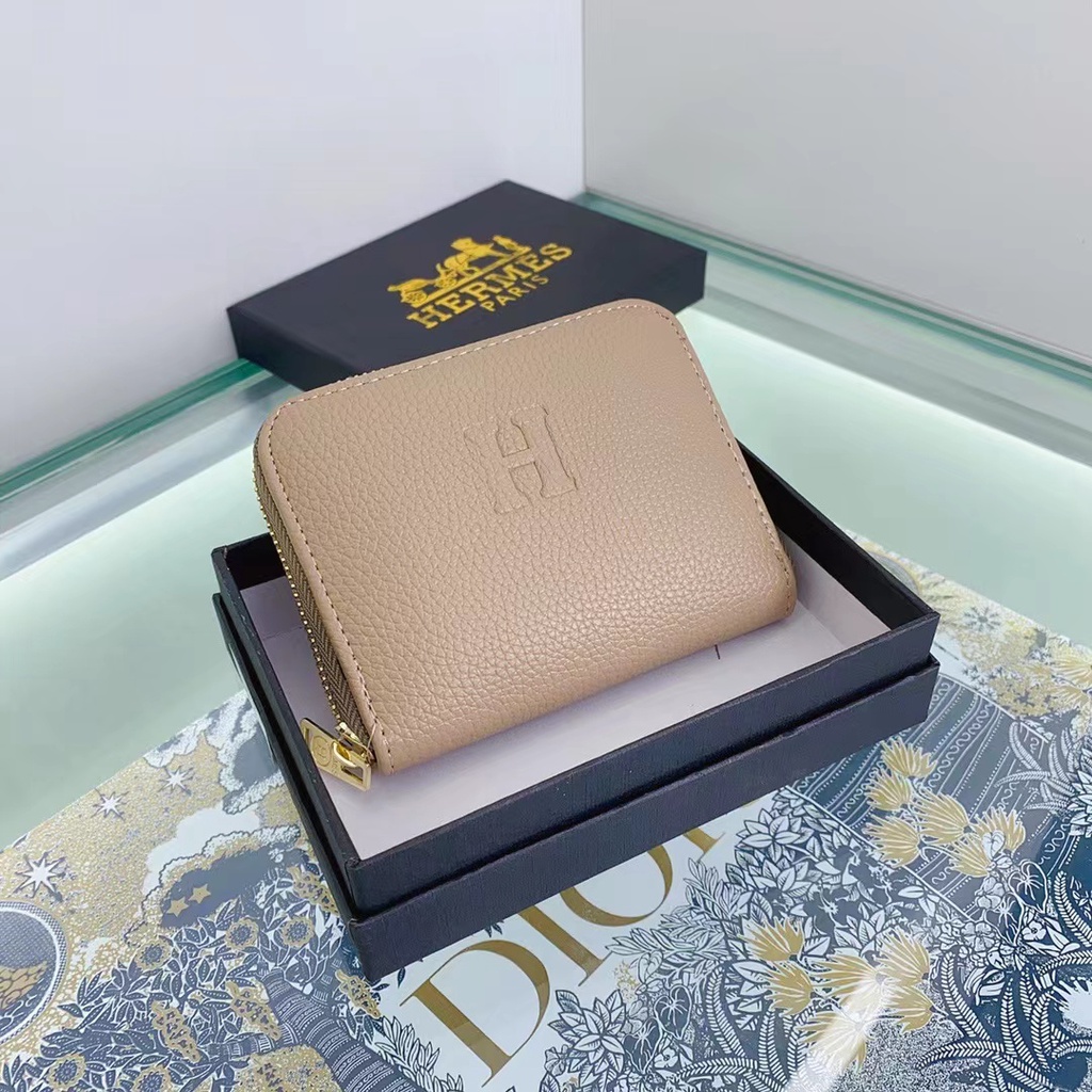 2024 ใหม่ในยุโรปและอเมริกาแฟชั่นซิปเดียวกระเป๋าสตางค์สั้นกระเป๋าถือพร้อมกล่อง - รูปที่ 3