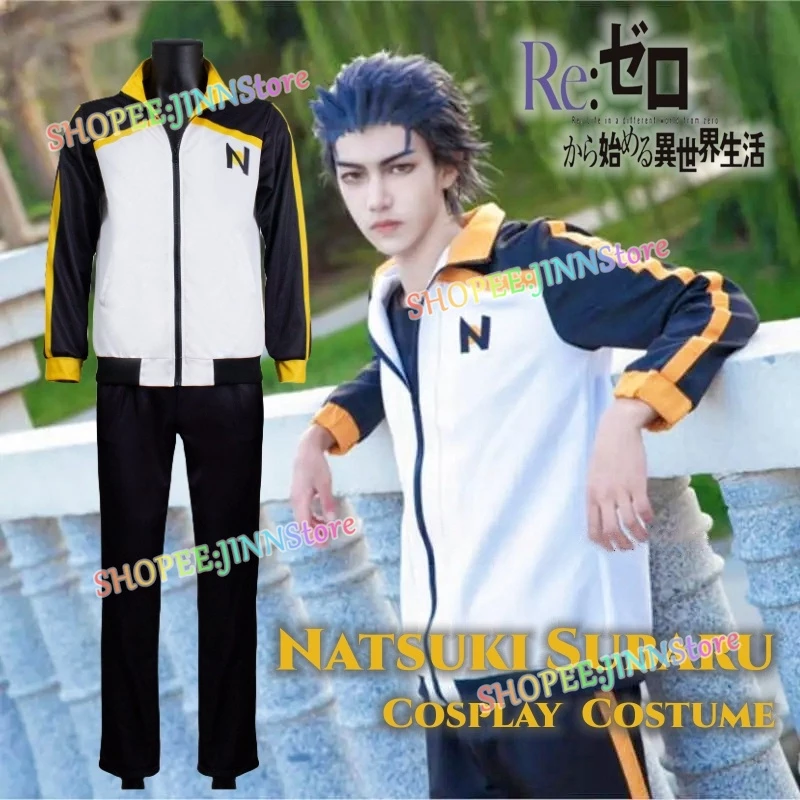 - Jn - Re:Zero Kara Hajimeru Isekai Seikatsu เสื้อกันหนาว เสื้อฮู้ดดี้ อนิเมะ Natsuki Subaru คอสเพลย์ กางเกง วิกผม คอสเพลย์ ครบชุด