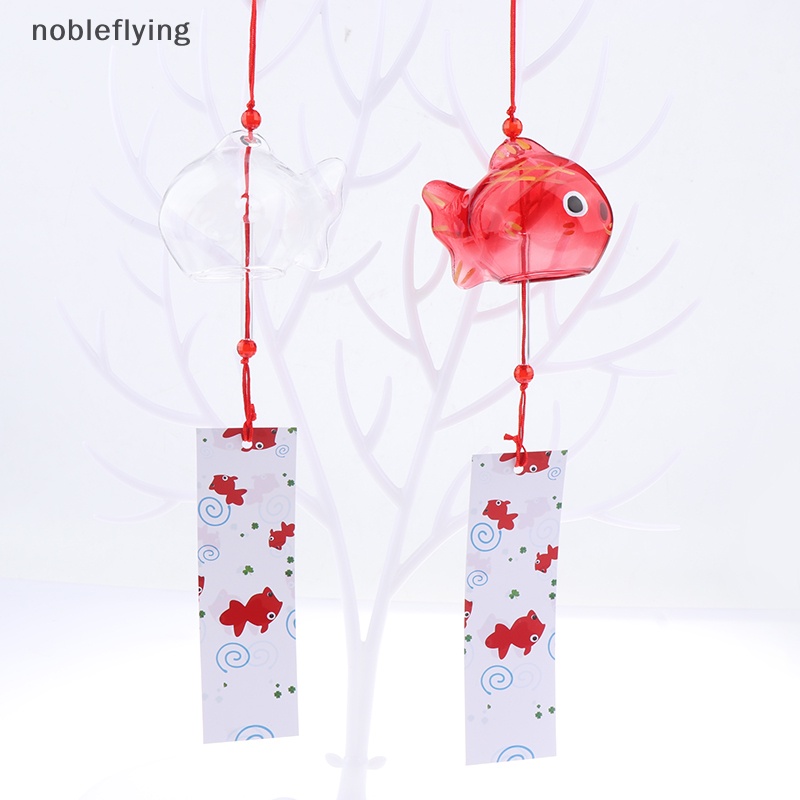 Nf Wind Chime Chimes แก้วญี่ปุ่น s สไตล์ปลาทอง Garden ตกแต่งกลางแจ้งจี้ Furin ตกแต่งปลาเครื่องประดับ nobleflying
