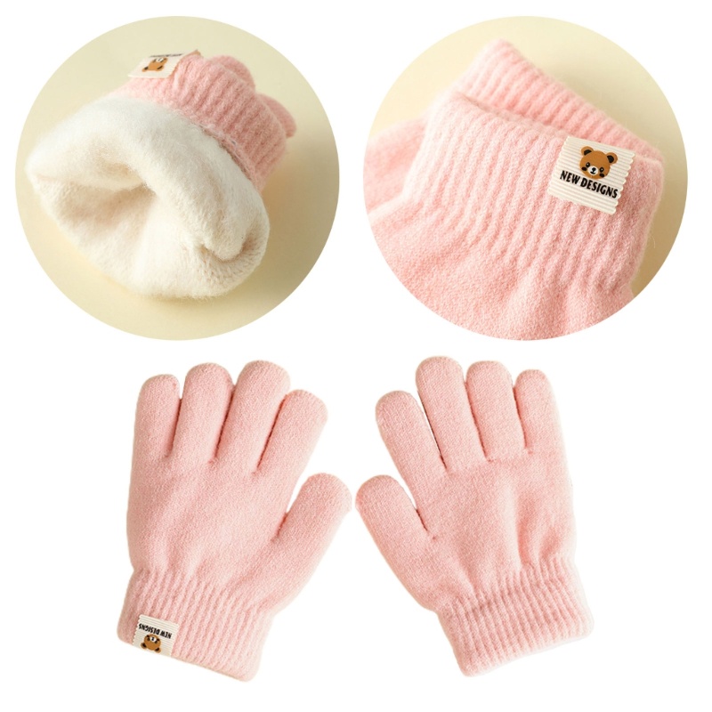 Warm Double-Layer Kids Gloves Warm Gloves Cozy Winter Accessories for Toddlers