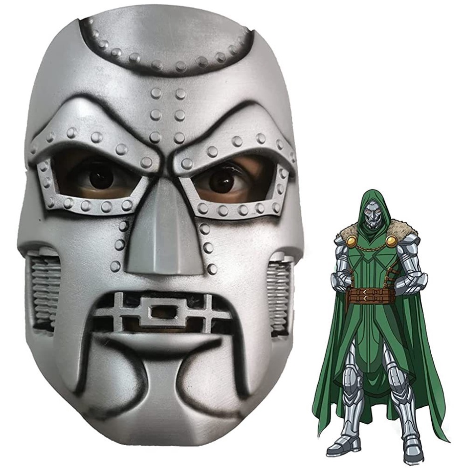 Dr Doom Latex Mask Villain Magic Four Heroes Victor von Doom หมวกกันน็อคบทบาทเล่น Props