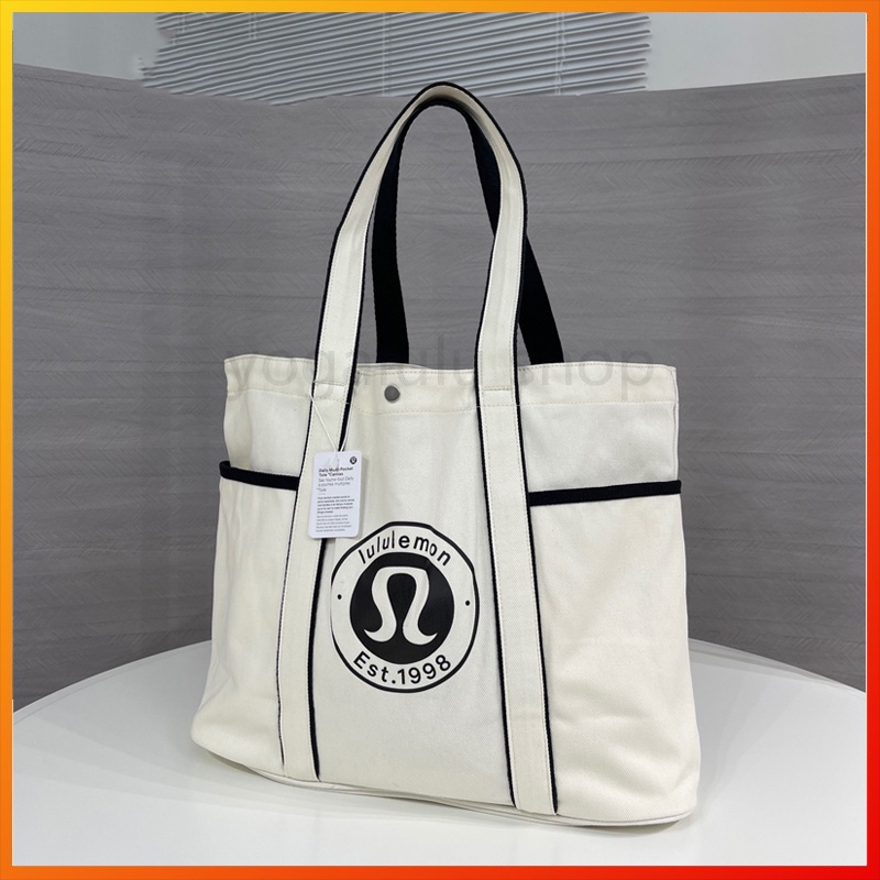 Lululemon กระเป๋าผ้าแคนวาส หลายช่อง 20 ลิตร