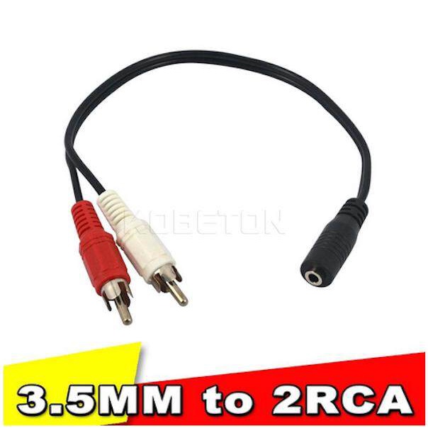 Universal 3.5mm Stereo Audio Female Jack to 2 RCA Male Socket to Headphone 3.5 Y Adapter Cable