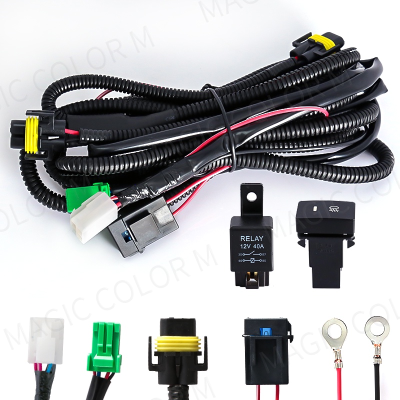 สายไฟ สําหรับรถยนต์ ไฟตัดหมอก ซ็อกเก็ตสวิทช์ ตัวบ่งชี้ 12V