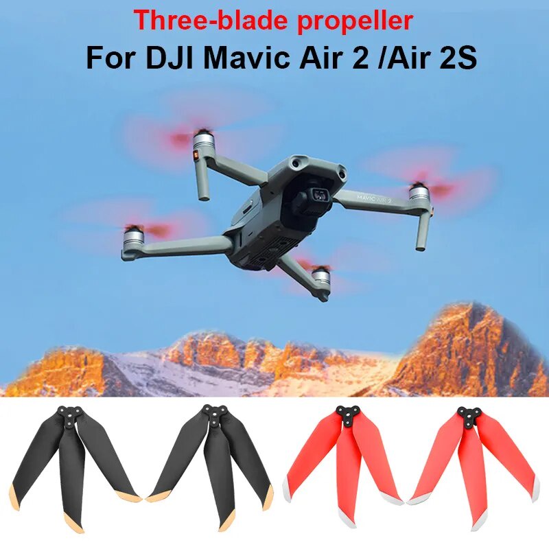Three-blade Propeller for DJI Mavic Air 2/Air 2S Quick Release Foldable Three-props Wing Fans Spare Parts Drone Accessor