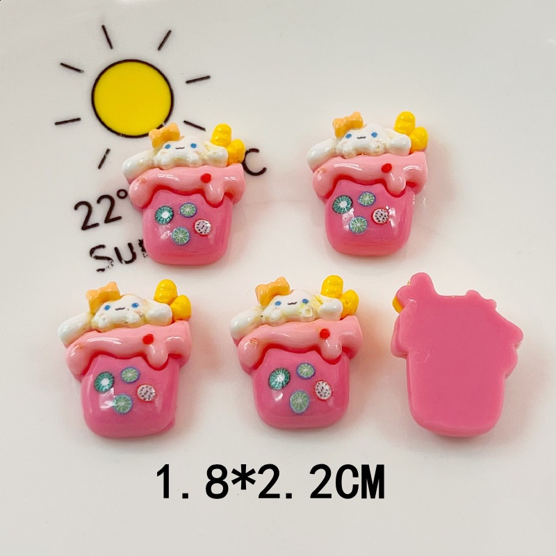 [2 #] Jibbitz Crocs กิ๊บติดผมเรซิ่น รูปกรวยไอศกรีม การ์ตูนสุนัขน่ารัก หูใหญ่ แวววาว DIY อุปกรณ์เสริม สําหรับทําผม QP
