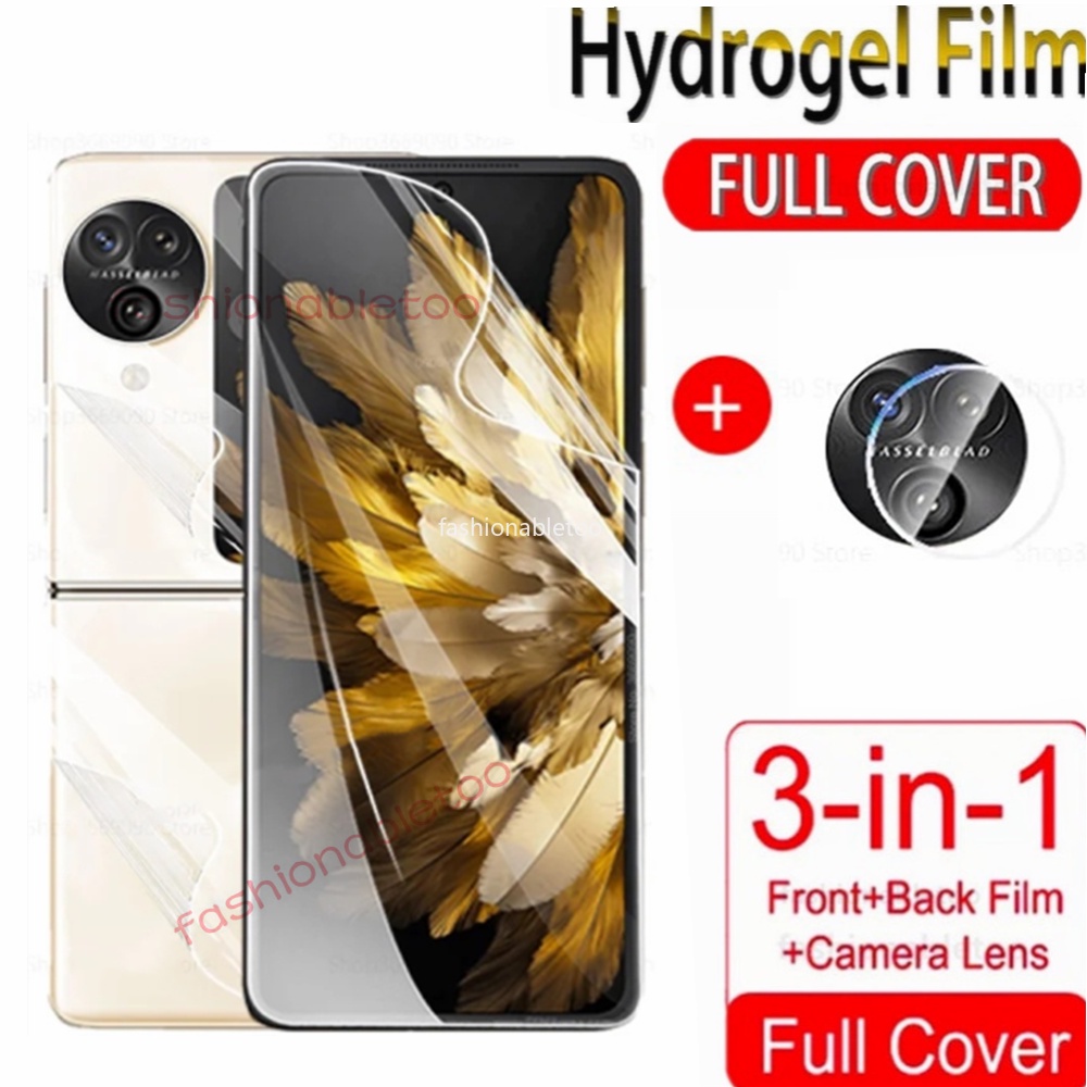 4 in 1 ฟิล์มไฮโดรเจลนิ่ม กันรอยหน้าจอ ด้านหลัง ไม่ใช่กระจกนิรภัย สําหรับ Oppo Find N3 N2 Flip N3Flip