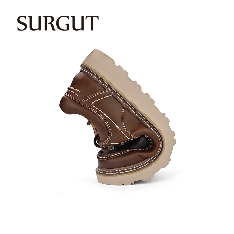Surgut ใหม่ รองเท้าหนังออกซ์ฟอร์ดลําลอง ทนทาน คุณภาพสูง เหมาะกับใส่ทํางานกลางแจ้ง สไตล์คลาสสิก สําหรับผู้ชาย ไซซ์ 38-46