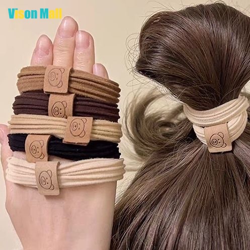 ใหม่ ยางรัดผม แบบนุ่ม ยืดหยุ่น ลายการ์ตูนหมีน่ารัก เครื่องประดับผม สําหรับผู้หญิง