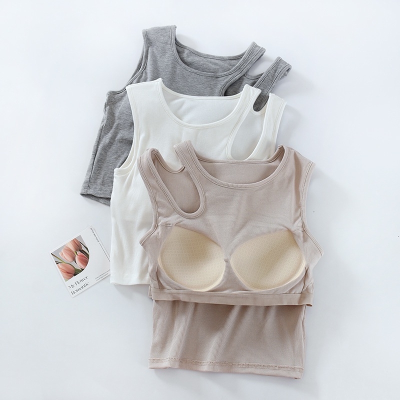 2 in 1 เสื้อชั้นใน เอวสูง กลวง ลําลอง แฟชั่น สําหรับผู้หญิง