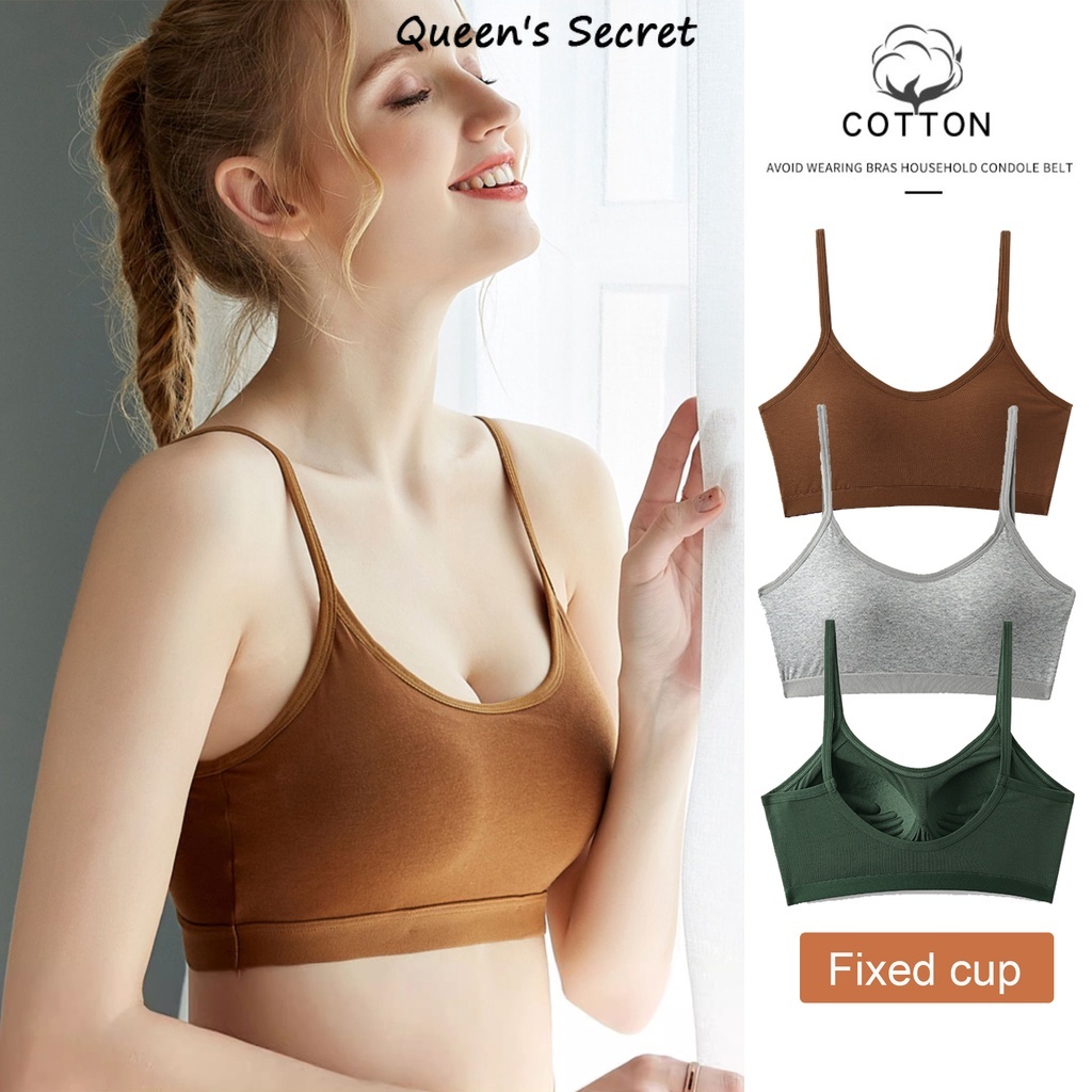[Queen's Secret] ชุดชั้นในสปอร์ตบรา ผ้าฝ้าย วันพีช เสริมความงาม สําหรับผู้หญิง ไซซ์ S-XL