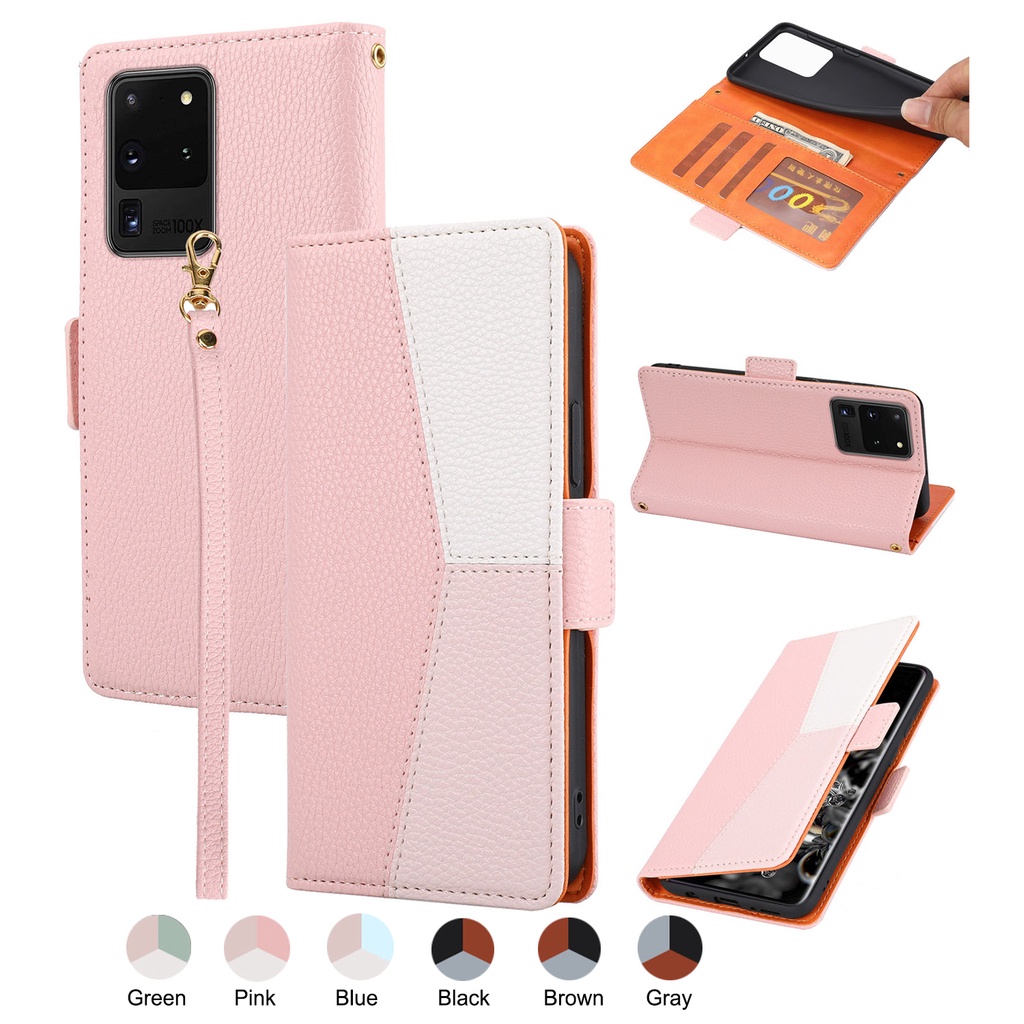 เคส Case for iPhone 15 14 7 8 Plus SE 2020 2022 SE2 SE3 11 Pro Max 12 13 Mini เคสฝาพับ เคสเปิดปิด โทรศัพท์มือถือหนัง PU TPU นิ่ม ฝาพับ พร้อมช่องใส่บัตร และสายคล้อง สําหรับ Flip Cover Leather Wallet Hand Strap Lanyard ซองมือถือ
