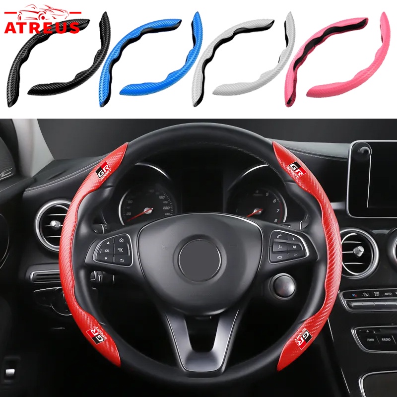 เคสหุ้มพวงมาลัย Toyota GR หุ้มพวงมาลัย Carbon Fiber ที่หุ้มพวงมาลัย High Performance Steering Wheel Cover สําหรับ Toyota Prius Fortuner Corolla Cross CHR Camry Wish Vios Veloz Estima Sienta Yaris Ativ Altis Sienta bZ4X Hiace Hilux Revo