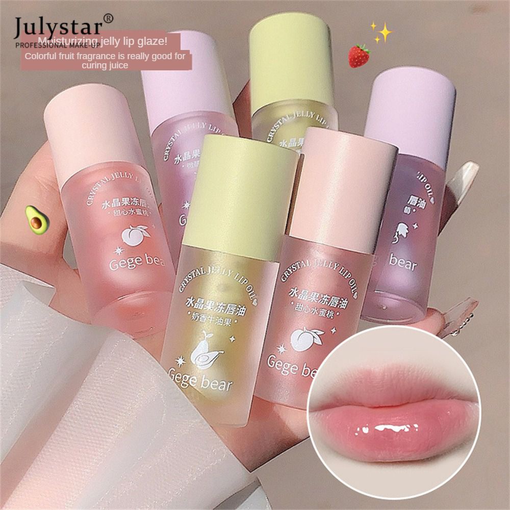 JULYSTAR Gege Bear Multifunctional Lip Repair Crystal Jelly Lip Oil Hydrating Moisturizing Fading Lip Line โปร่งใส Lip Honey