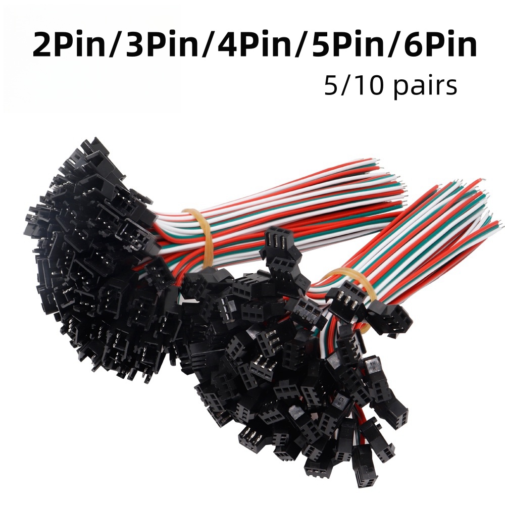 2pin 3pin 4pin 5pin 6Pin LED JST เชื่อมต่อ SM ตัวผู้ / ตัวเมีย ลวดเชื่อมต่อ แถบไฟ LED ปลั๊ก สําหรับ RGB RGBW ไฟ LED โคมไฟไดรเวอร์