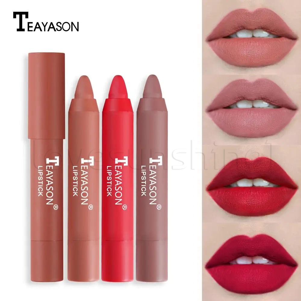 เครื่องสําอางผู้หญิง / ลิปสติกเนื้อแมตต์กํามะหยี่ / ลิปสติกสีแดง เซ็กซี่ กันน้ํา ติดทนนาน / ลิปสติก 12 สี / ดินสอเขียนขอบปาก ไม่ติด /