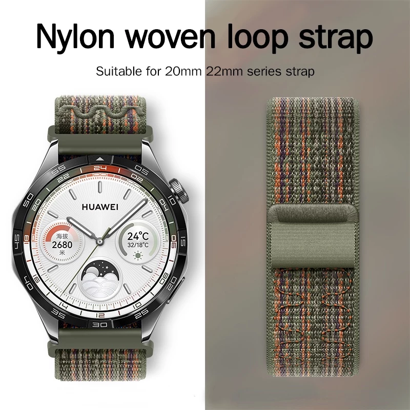 สายนาฬิกาข้อมือไนล่อน 20 22 มม. สําหรับ Samsung Galaxy watch 6 5 4 40 44 มม. Galaxy watch 6 classic 43 47 มม. huawei gt 2