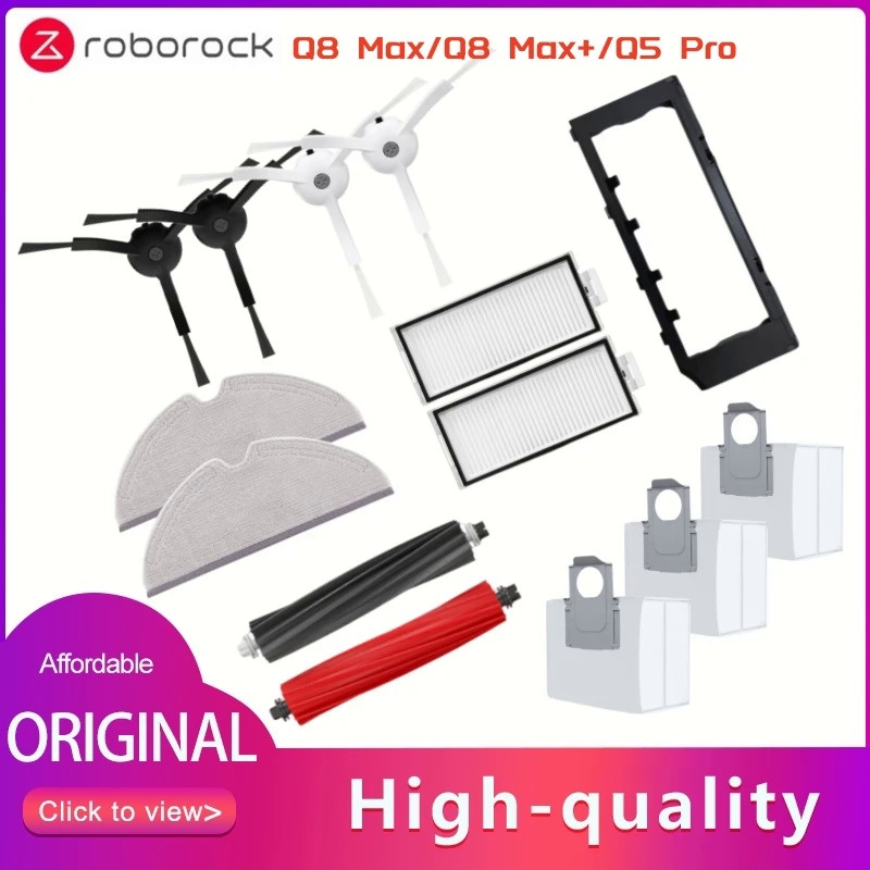 Original Roborock Q8 Max Accessories Main Brush Mop HEPA Filter Dust Bag For Roborock Q5 Pro / Q5 Pr